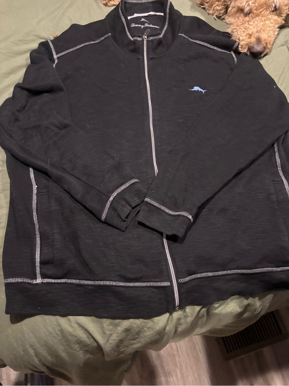 Tommy Bahama Men's Black Zip-Up Jacket Size XXL